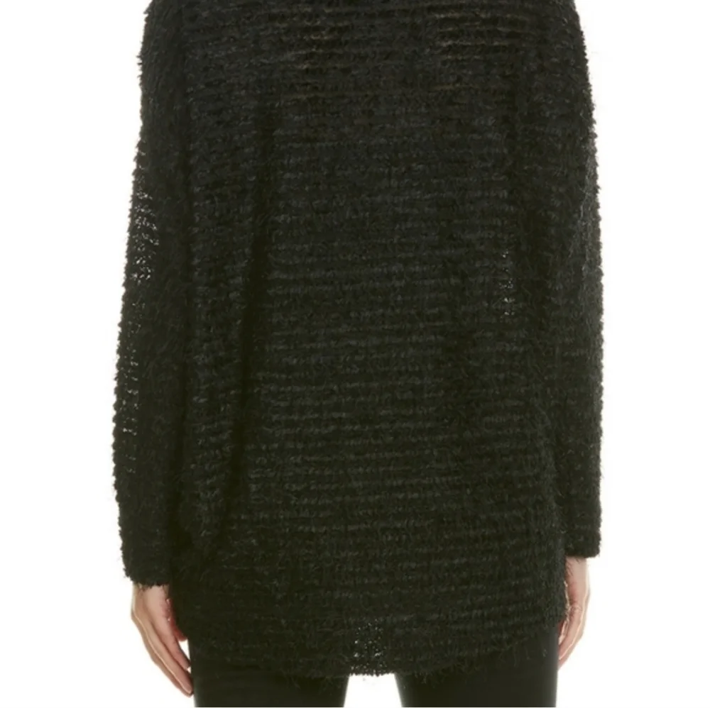 JONES NEW YORK FUZZY EYELASH KNIT BLACK SWEATER S